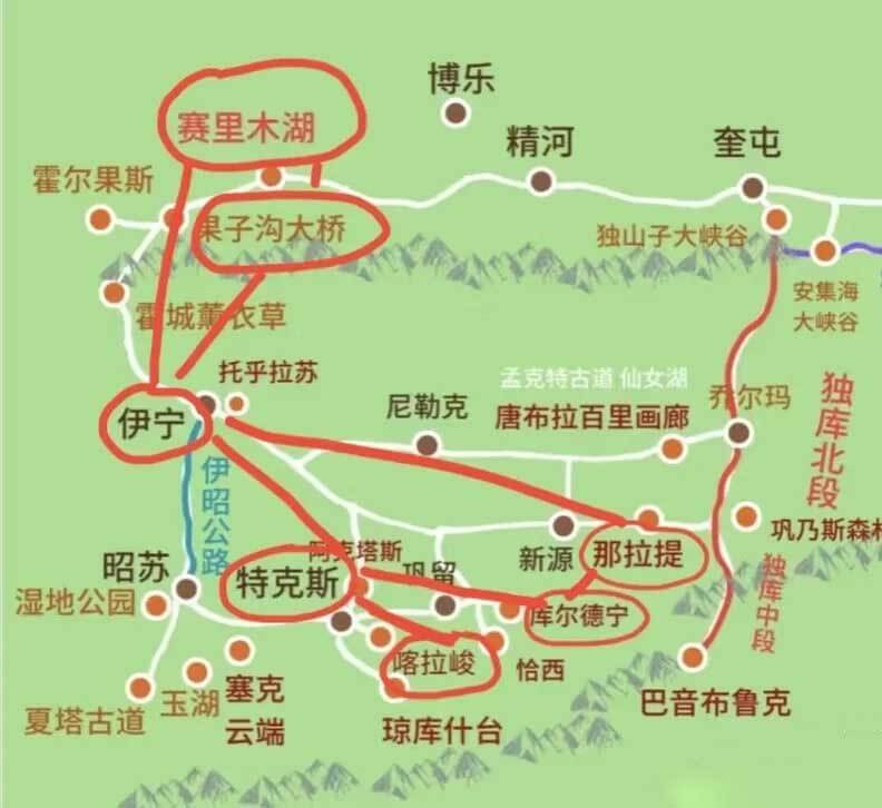 环伊犁经典路线