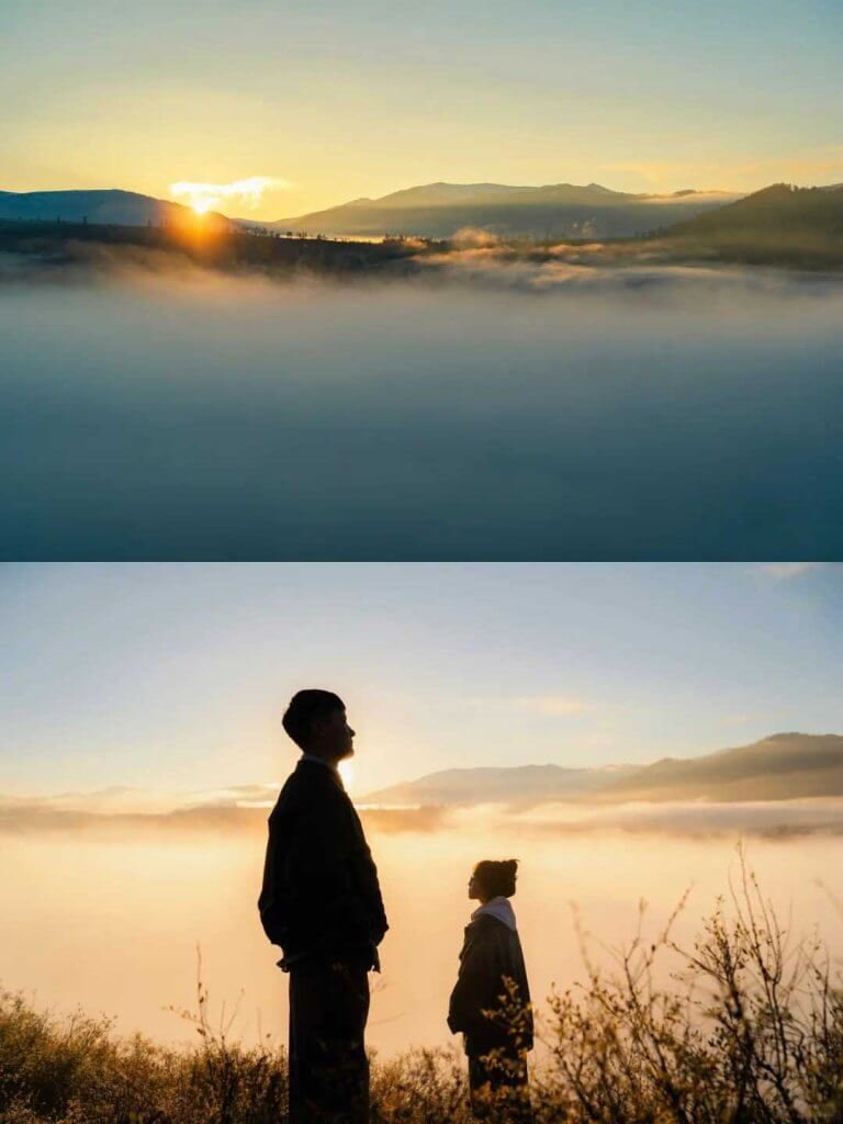 禾木日出晨雾