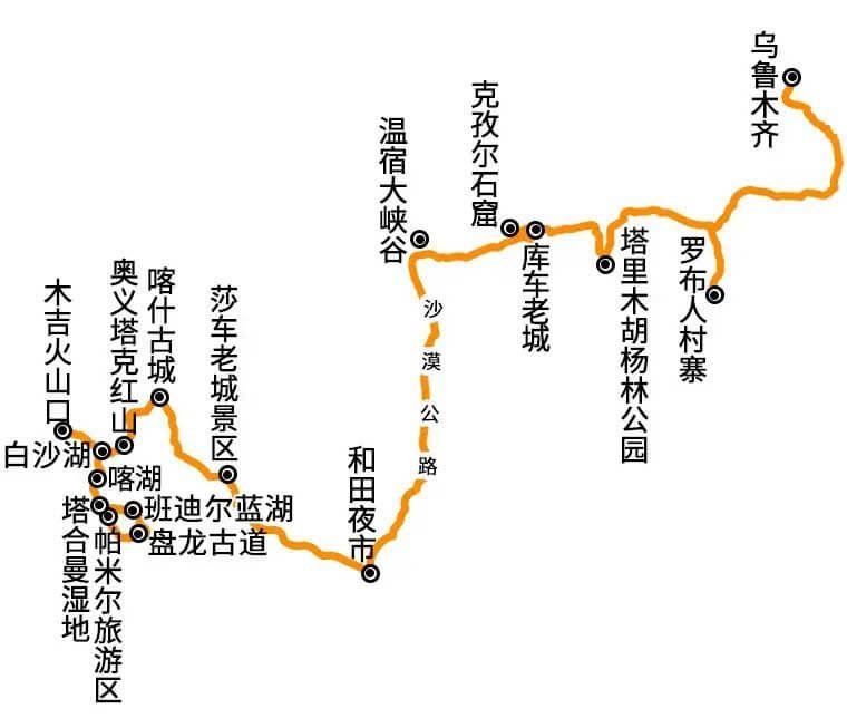 025年6人小車團·金色南疆8-9日行程路线图
